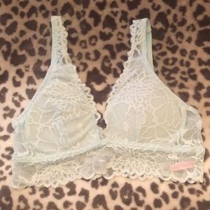 Rue21 Light Blue Lace Plunge Bralette Small